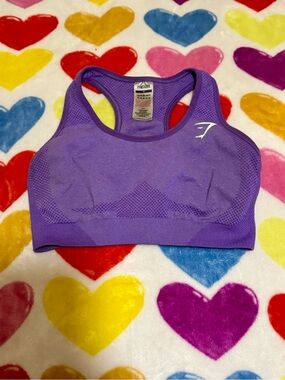 Gymshark Purple Seamless Racerback Crop Sports Bra